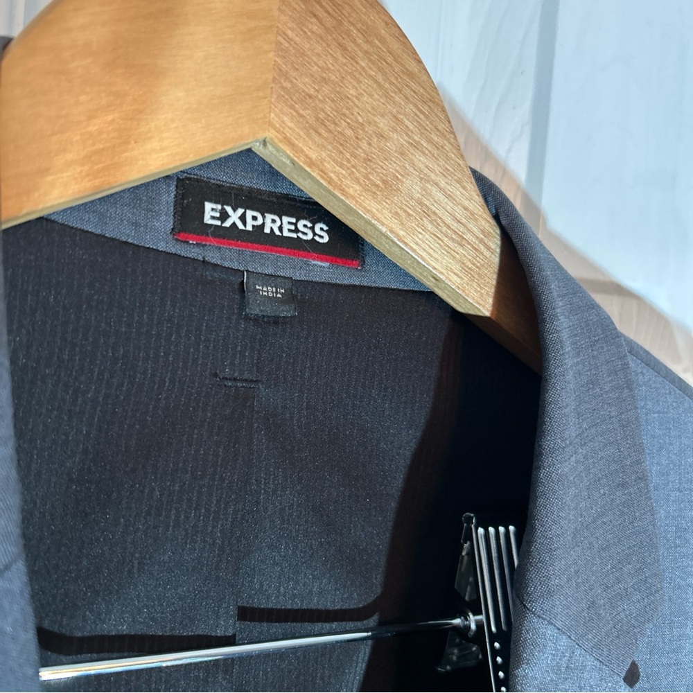 Express Extra Slim Gray Blazer - image 5